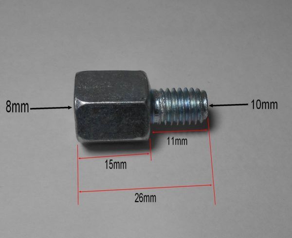 * rearview mirror screw diameter conversion adapter -* bike side 10mm regular screw .8mm regular screw .* prompt decision 1 piece 150 jpy postage 120 jpy ..