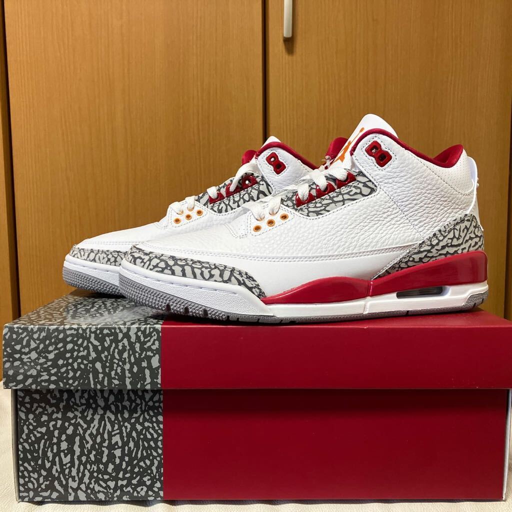 【新品】26cm Nike Air Jordan 3 Cardinal Red ナイキ エアジョーダン 3 カーディナル レッド セメント_画像1