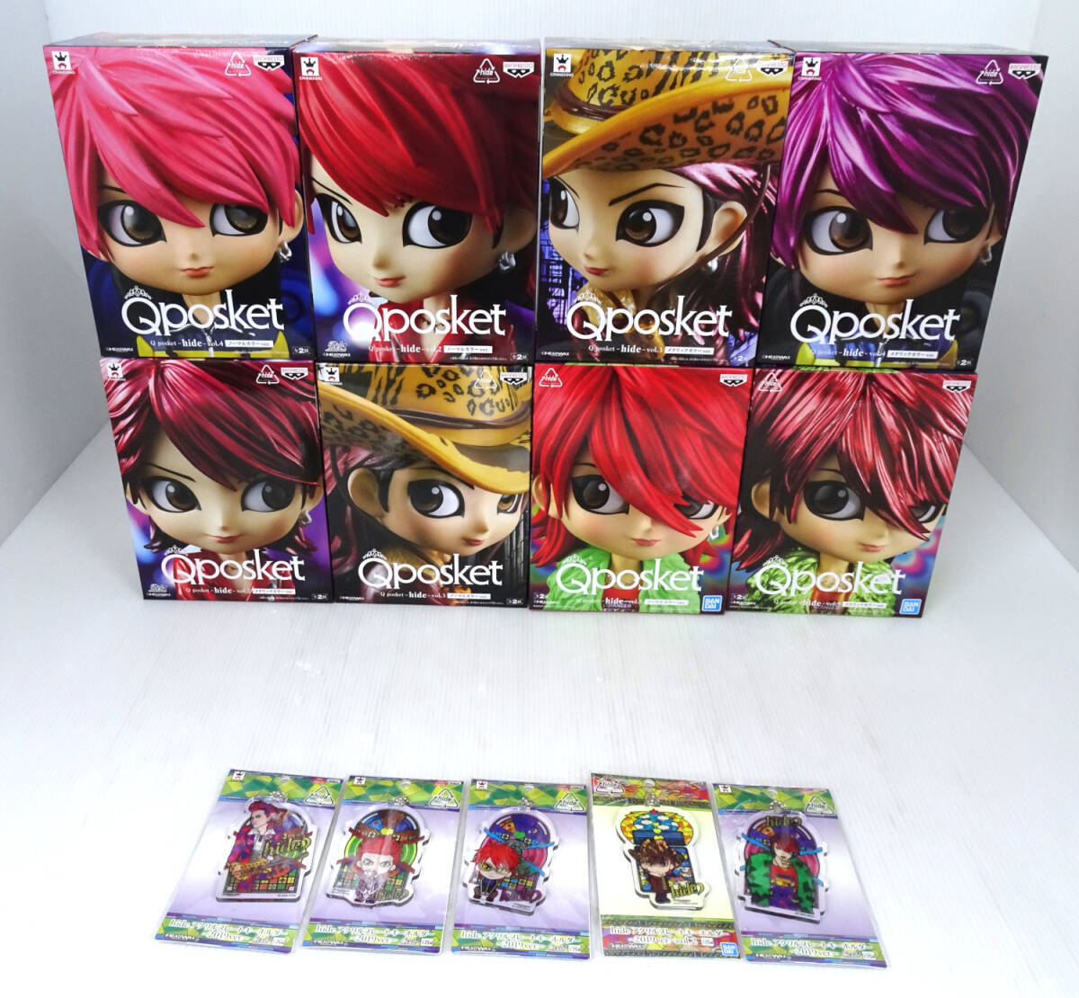 Qposket hide vol.2 vol.3 vol.4 vol.5 ノーマル メタリック 8点 アクリルキーホルダー 5点 フィギュア グッズ まとめ セット 未開封の画像1