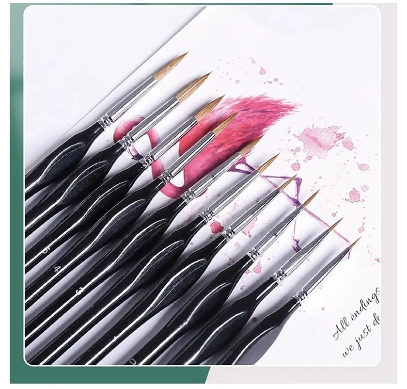 Ultra -Fine Brush Set Micro Paint Brush Set 10 кусочков набор ☆