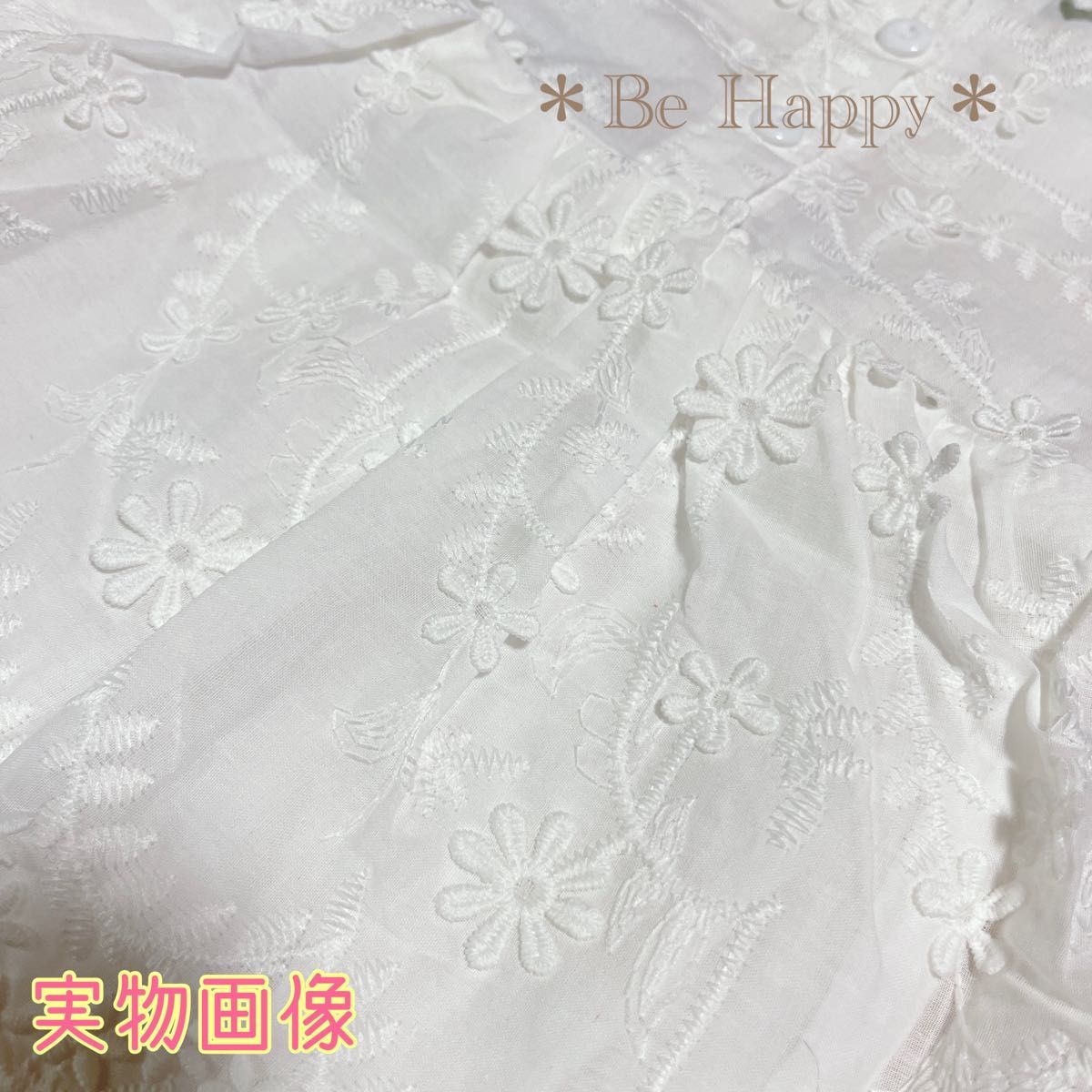 【新品】半袖/レース襟の花柄ロンパース(ボンネット付き) 73サイズ ベビードレス