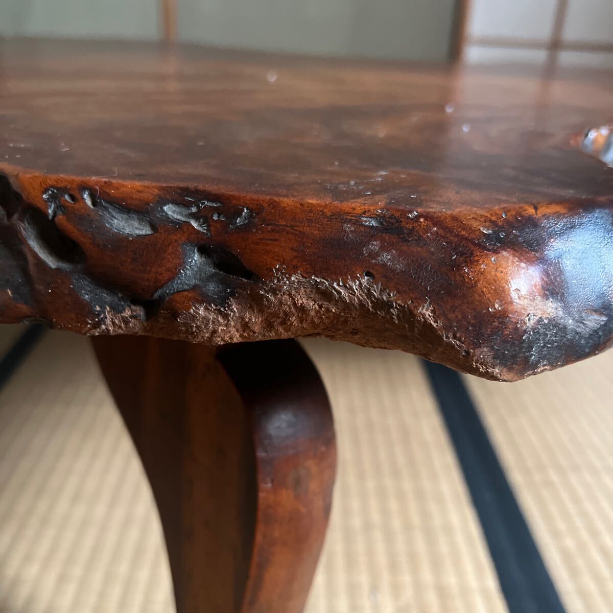 天然木 座卓 一枚板 瘤杢 瘤木 テーブル 敷板の画像7
