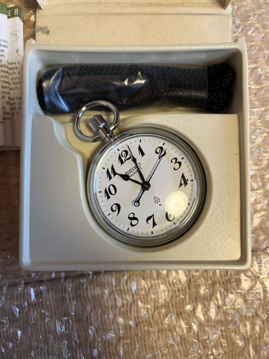  unused SEIKO Seiko memory pocket watch 7550-0010 name go in 