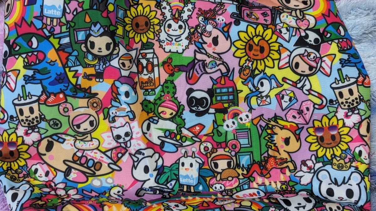 トキドキ　tokidoki×CHANGI　シンガポール　トートバック　限定　大容量　総柄バッグ　肩がけ　