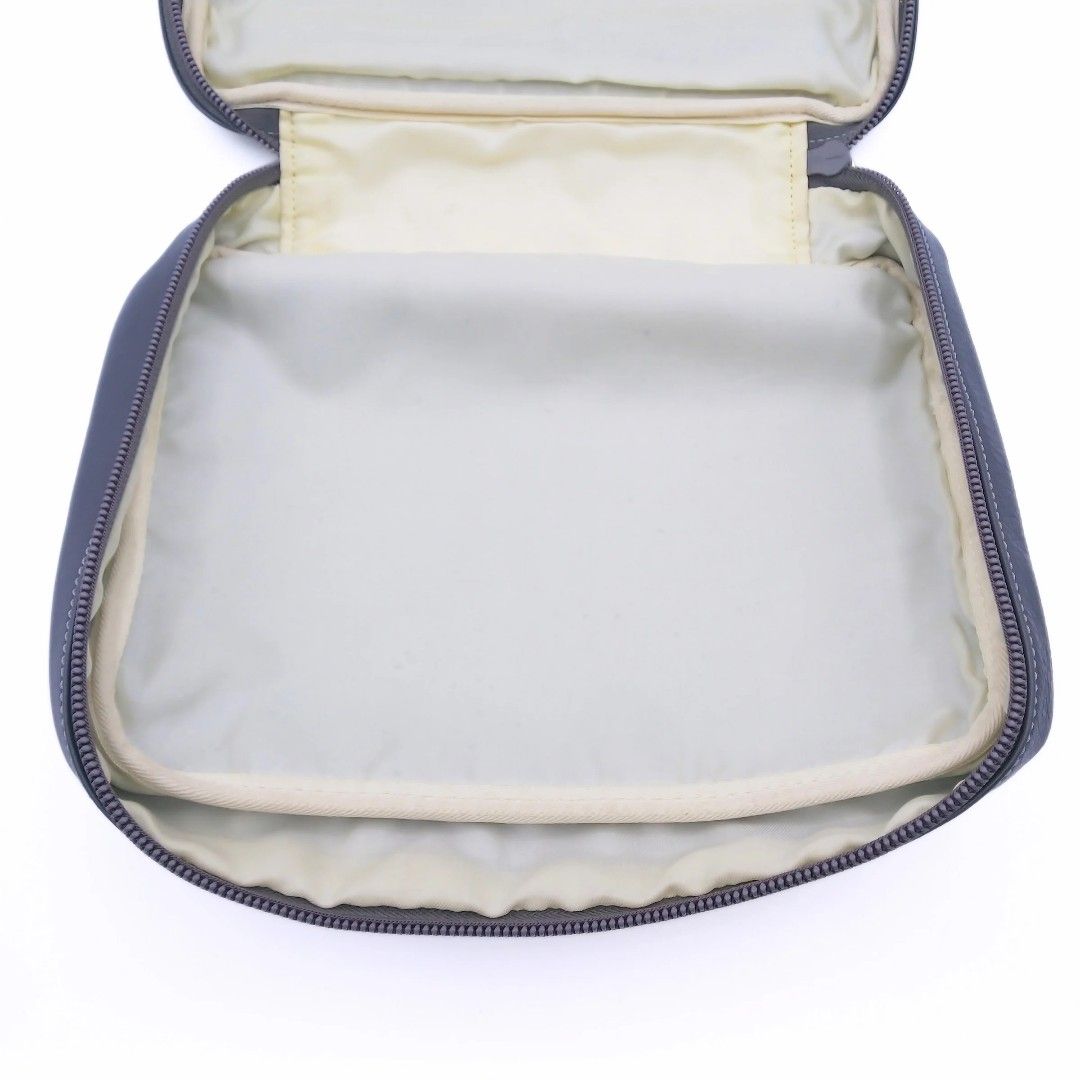 ロエベ LOEWE レザー アナグラム セカンドバッグ クラッチバッグ グレー 保存袋 極美品