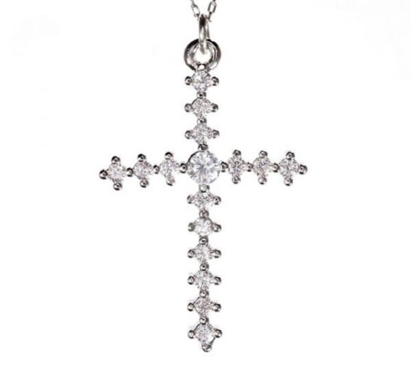 【華】【十字架】クロス 0.5ct ダイヤモンド PT850 プラチナ ネックレス pt017 3311の画像2