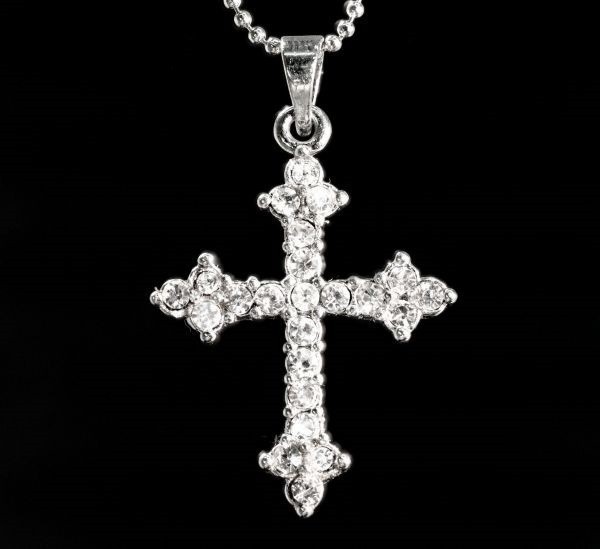 ダイヤモンド ネックレス ファンシー クロス 十字架 高級仕上げ 高品質 プレゼント 最高 WG 4411_画像2
