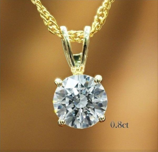 【輝き】大粒 [ 0.8ct ] ダイヤモンド ネックレス 18金 K10YG 高級仕上げ 高品質 プレゼント　1212_画像1