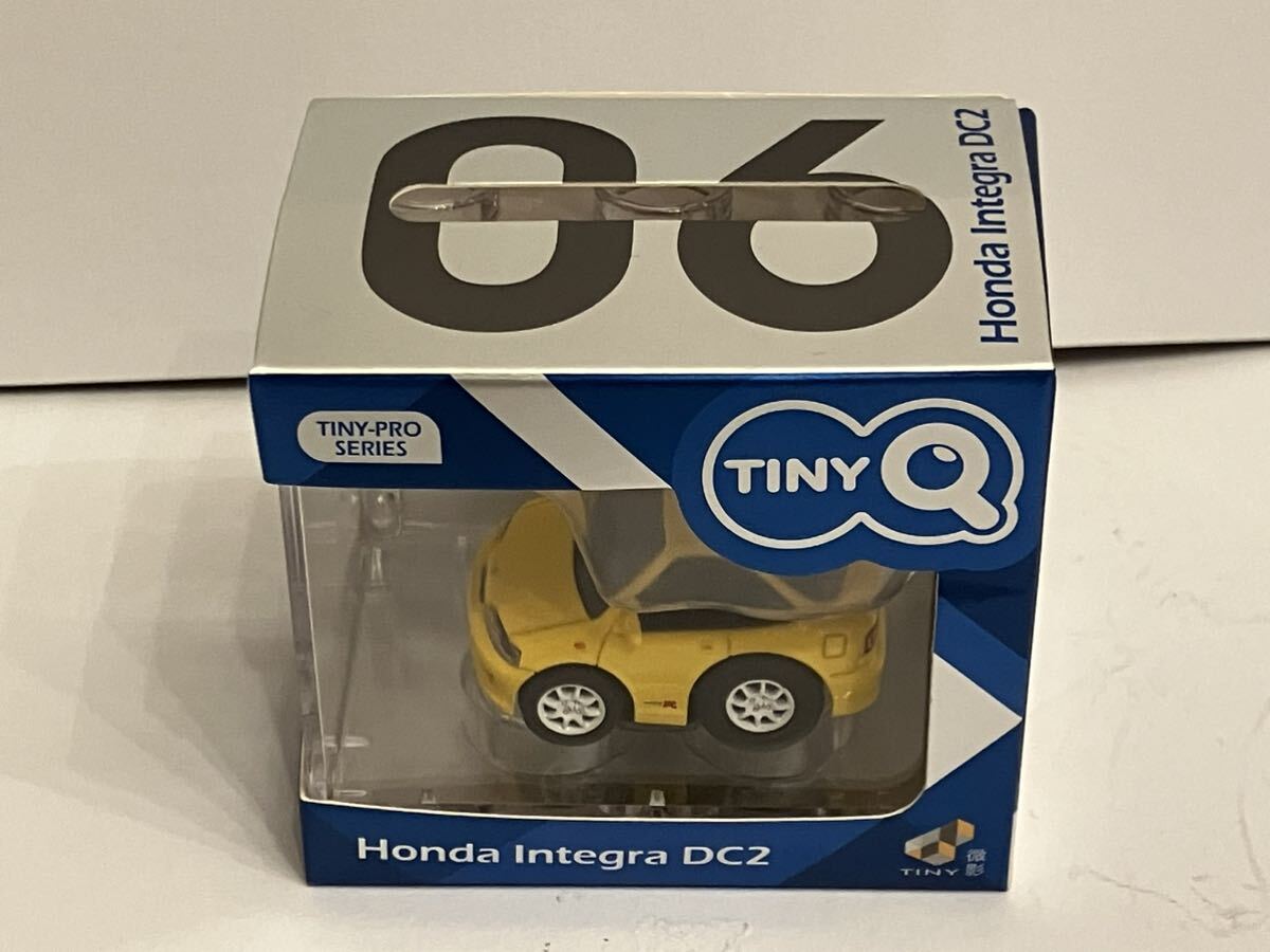 超希少!! TINY Q ホンダ インテグラ タイプR DC2 フェニックスイエロー メタルシャーシ ステアリング可動 vtec typeR チョロQ ZERO_画像1