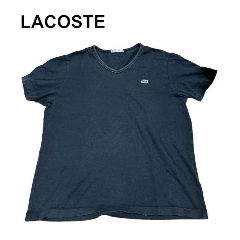 LACOSTE ラコステ 半袖Tシャツ 胸にワンポイント 黒 4 夏 メンズ ITNS-7の画像1