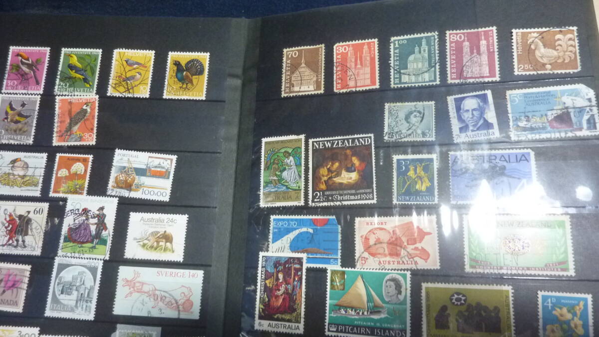 使用済み！古い外国切手,日本切手も含む,ストックブック2冊,昭和レトロ。の画像3