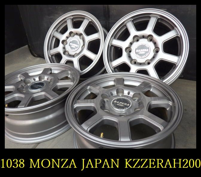 【1038】T8003194◆MONZA JAPAN KZZERAH200◆15x6J 6穴 PCD139.7 +33◆4本◆ハイエースへ_画像1