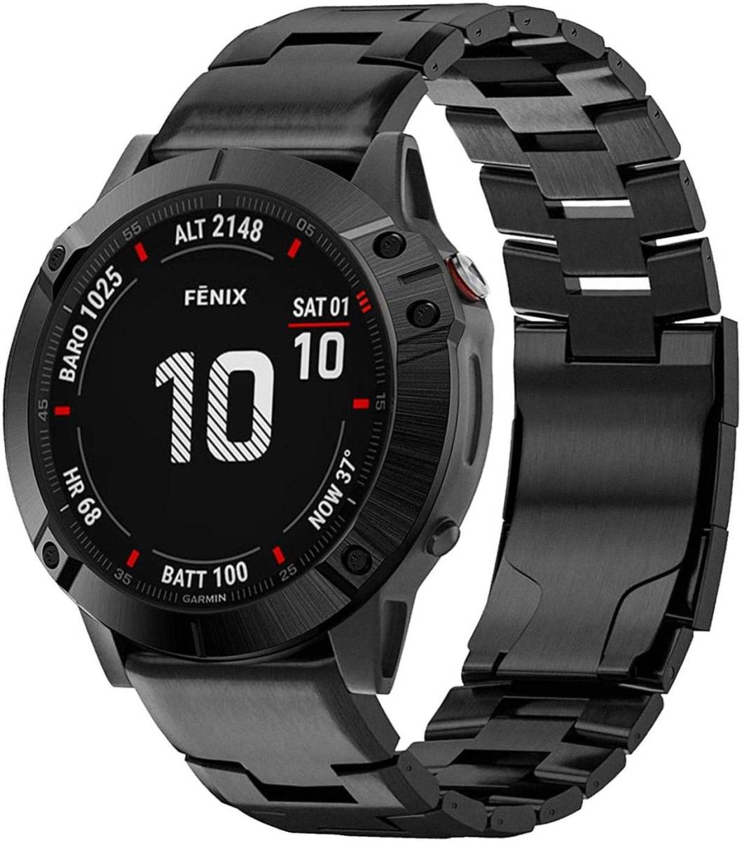 QuickFit 26mm 交換ベルト 超軽量チタンスチールストラップ ステンレス鋼の留め金 for GARMIN(ガーミン) Fenix 7X / Fenix 6X / Fenix 5X_画像5