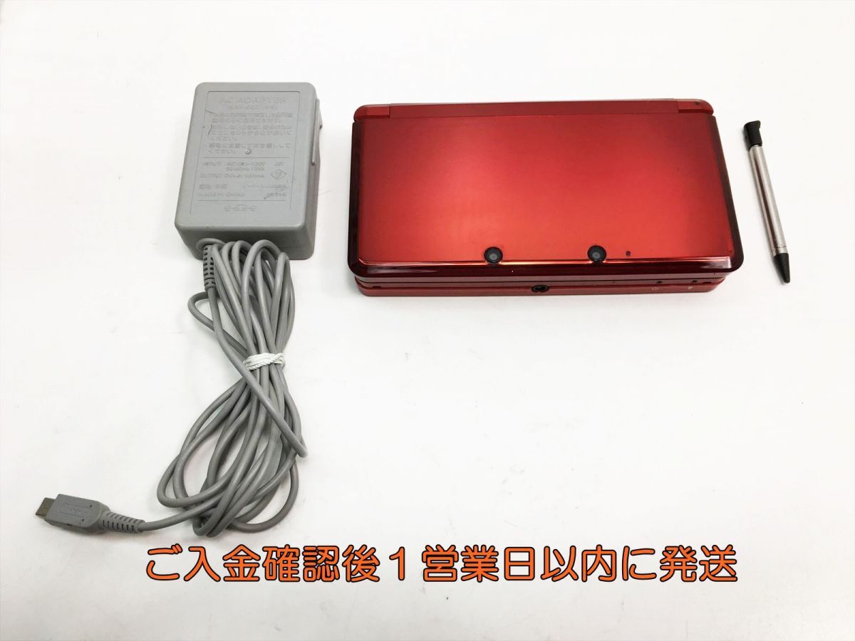 【1円】ニンテンドー3DS 本体 フレアレッド 任天堂 CTR-001 初期化/動作確認済 L05-337yk/F3_画像1