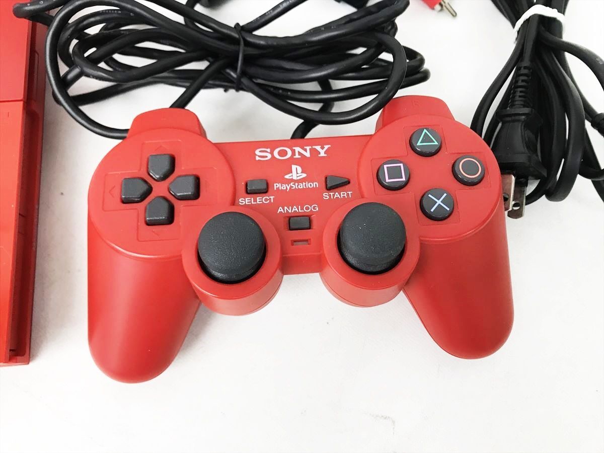 【1円】状態良 PS2 本体 薄型 レッド SONY PlayStation2 SCPH-90000 CR 動作確認済 プレステ2 DC06-274jy/G4_画像2