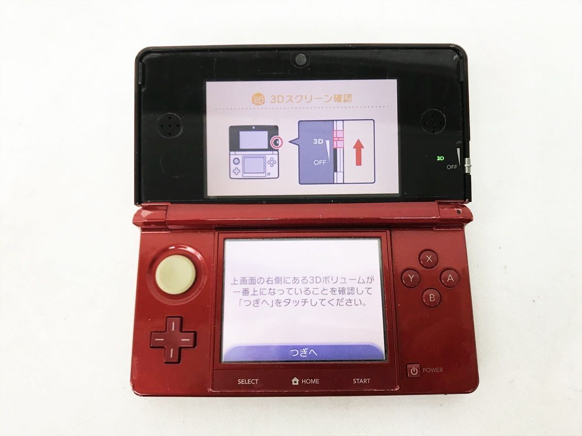 【1円】ニンテンドー3DS 本体 フレアレッド 任天堂 CTR-001 初期化済 未検品ジャンク EC22-293jy/F3_画像5