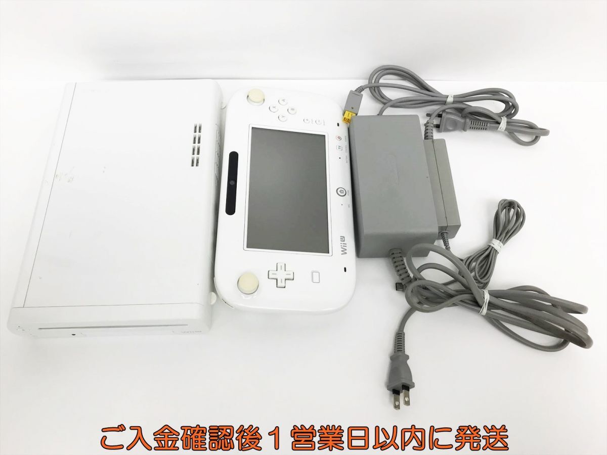 【1円】WiiU 本体 セット 32GB ホワイト　ニンテンドー Wii U 初期化/動作確認済 画面焼け有 G10-411os/G4_画像1