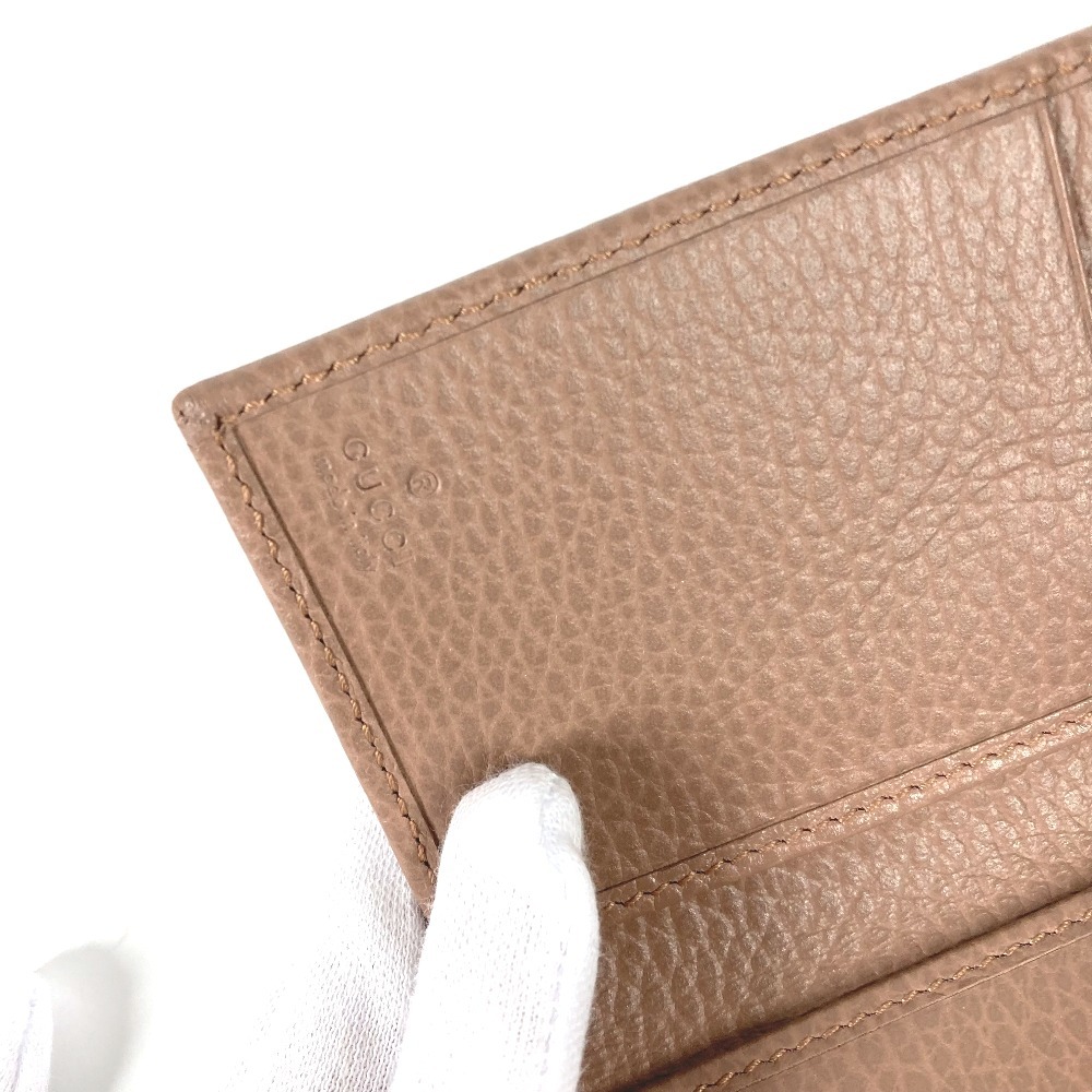 美品 GUCCI グッチ 474746 GGマーモント コンパクトウォレット 3つ折り財布 ベージュ レディース【中古】_画像8