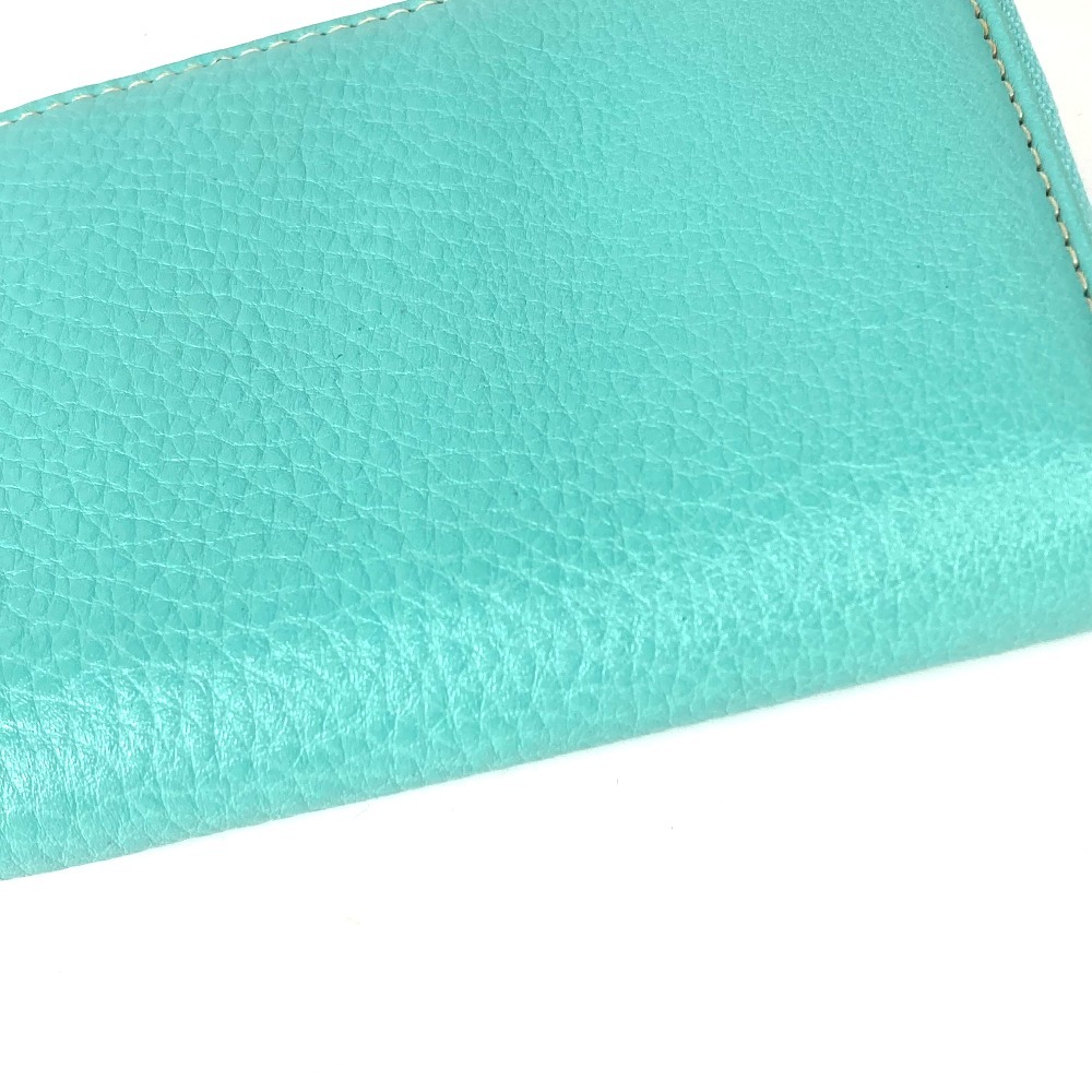 未使用 TIFFANY&Co. ティファニー ロゴ ラウンドファスナー 財布 小銭入れ コインケース ブルー レディース【中古】_画像7