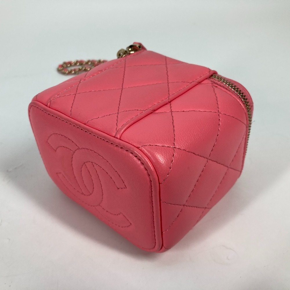 美品 CHANEL シャネル AP1340 スモール バニティバッグ チェーン ミラー付き ミニ タイムレスクラシック ショルダーバッグ ピンク【中古】_画像8