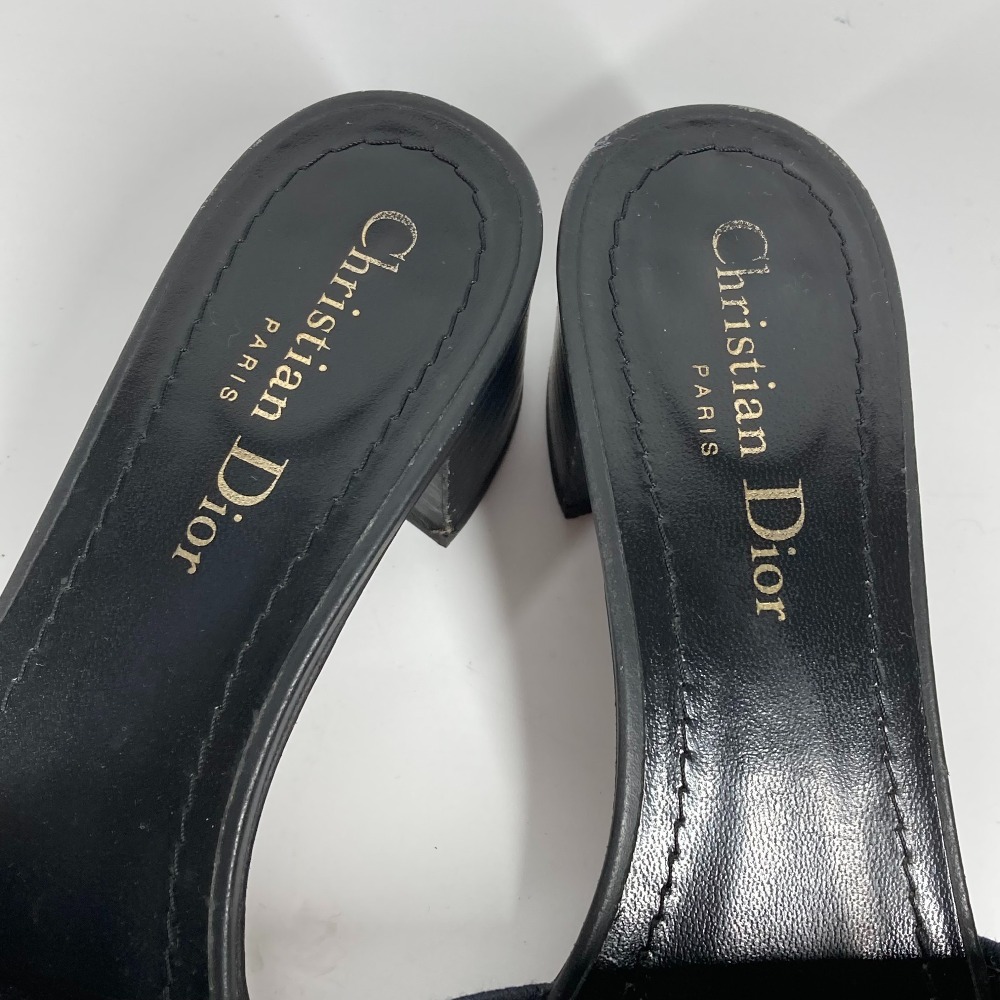 Dior ディオール オブリーク ヒール 靴 シューズ サンダル ネイビー レディース【中古】_画像2