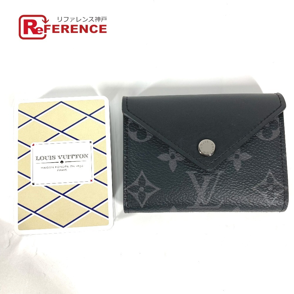 美品 LOUIS VUITTON ルイヴィトン GI0198 エテュイカルトアルセーヌ トランプ＆ポーチ カード54枚 モノグラムエクリプス 【中古】_画像1