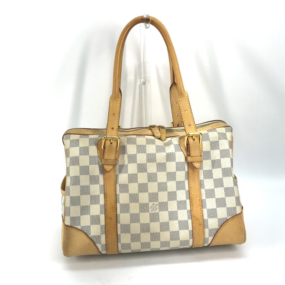 LOUIS VUITTON ルイヴィトン N52001 バークレーPM ミニボストンバッグ カバン ダミエアズール ハンドバッグ ホワイト レディース【中古】_画像2