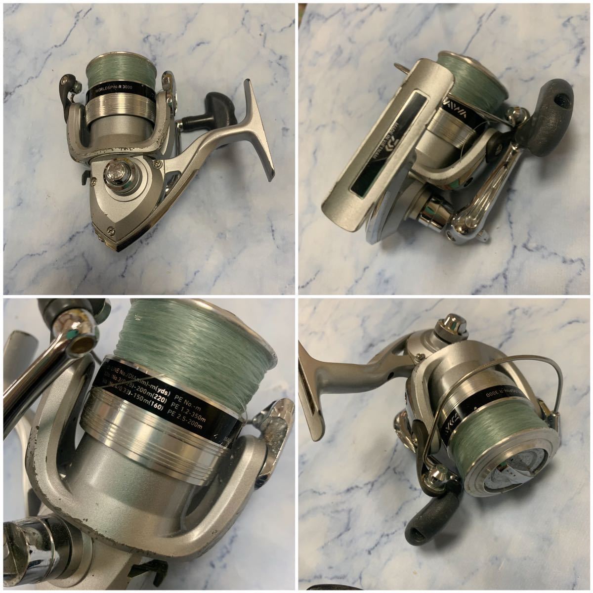 E185 ダイワ DAIWA リール　まとめ売り【現状品】silverline500 caldia2506 worldspin-r3000 shinespin2500 ps2・2b bearings 釣具 釣り具 _画像3