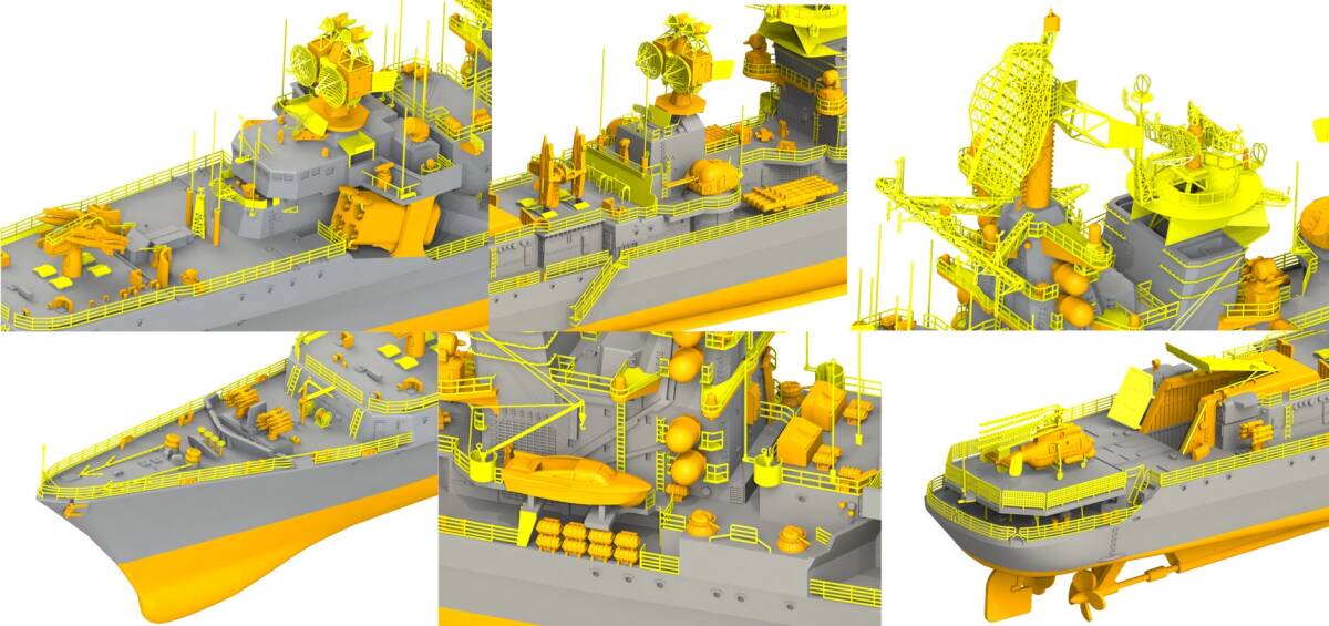 ★☆最後2点☆★YM3003 1/700 ロシア海軍 1134A型大型対潜艦 クレスタII型巡洋艦 レジン製セット_画像4