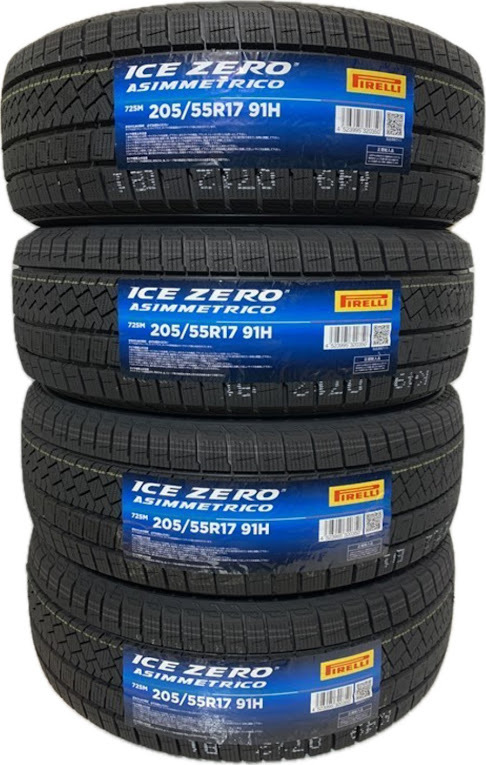 保管袋付 送料無料 新品 2本 (001184) 2023年製　PIRELLI　ICE ZERO ASIMMETRICO　205/55R17 91H　スタッドレスタイヤ_画像2