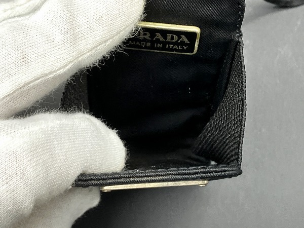 □【PRADA プラダ】マルチポーチ 携帯ケース IQOSケース アイコスケース タバコケース ナイロン ブラック 黒 中古品 □_画像5