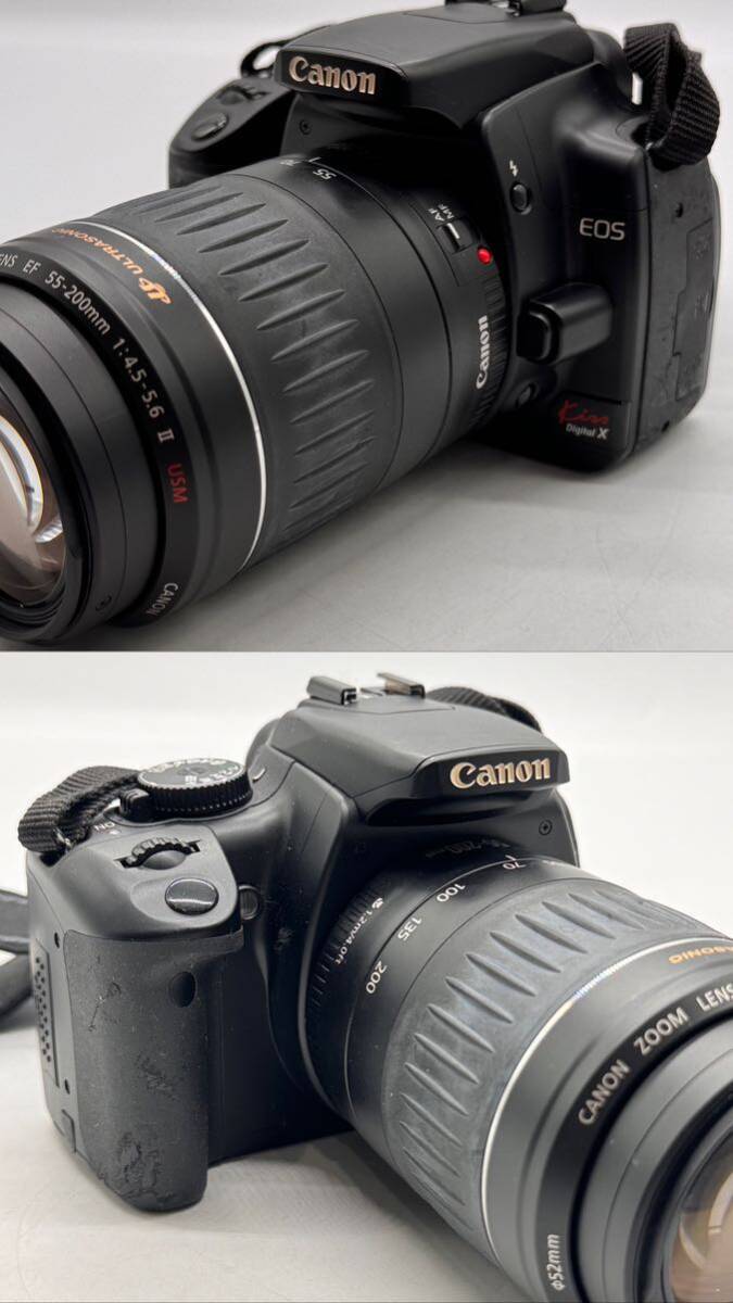 ★ Canon キャノン EOS Kiss Digital X DS126151 一眼レフデジタルカメラ ストロボ SPEEDLITE 430EX LENS 55-200mm 1:4.5-5.6 #D778 0305HA_画像2