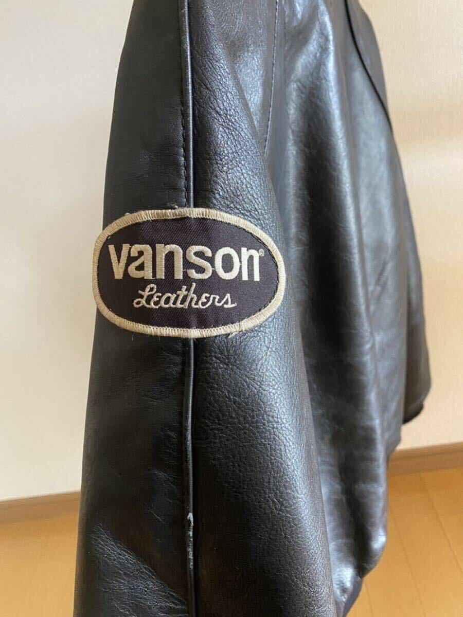 VANSON x BACKDROP 9TJV LEATHER JACKET with CROSS BONE Black バンソン　レザージャケット_画像3