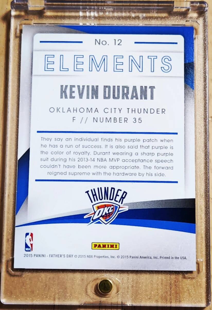01/25 SP 2015 -16 Panini Father's Day Elements KEVIN DURANT / ケビン デュラント Clacked Ice (MVP Speech)_画像3