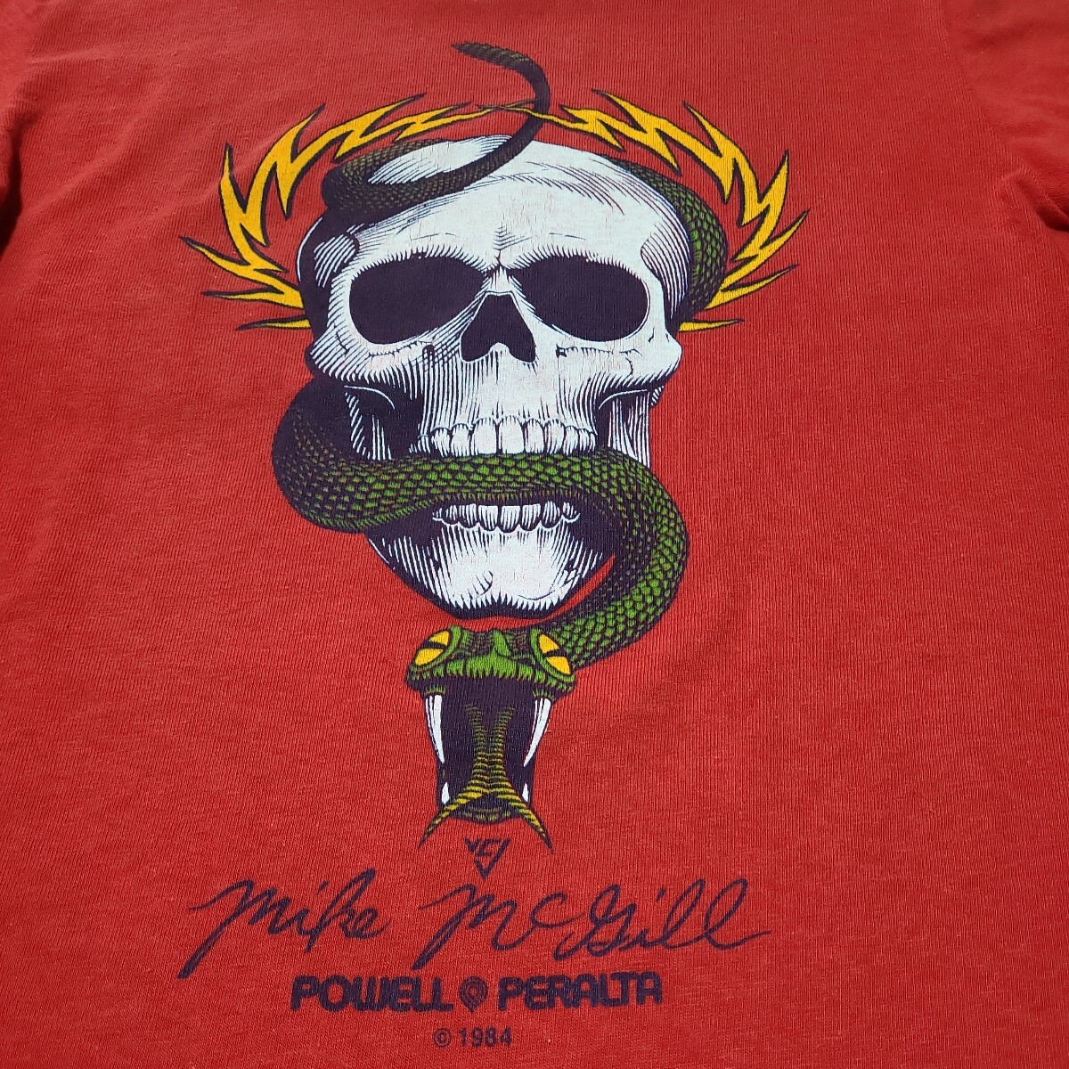 80s USA製 Powell Peralta Mike McGill Tシャツ サイズS ボーンズブリゲード パウエル スケートボード ヴィンテージ Stedman 1984_画像4