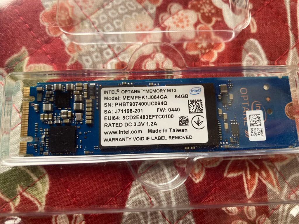 Intel Optane Memory M10 MEMPEK1J064GAXT 純正　NVMe SSD 64GB 希少品_画像2