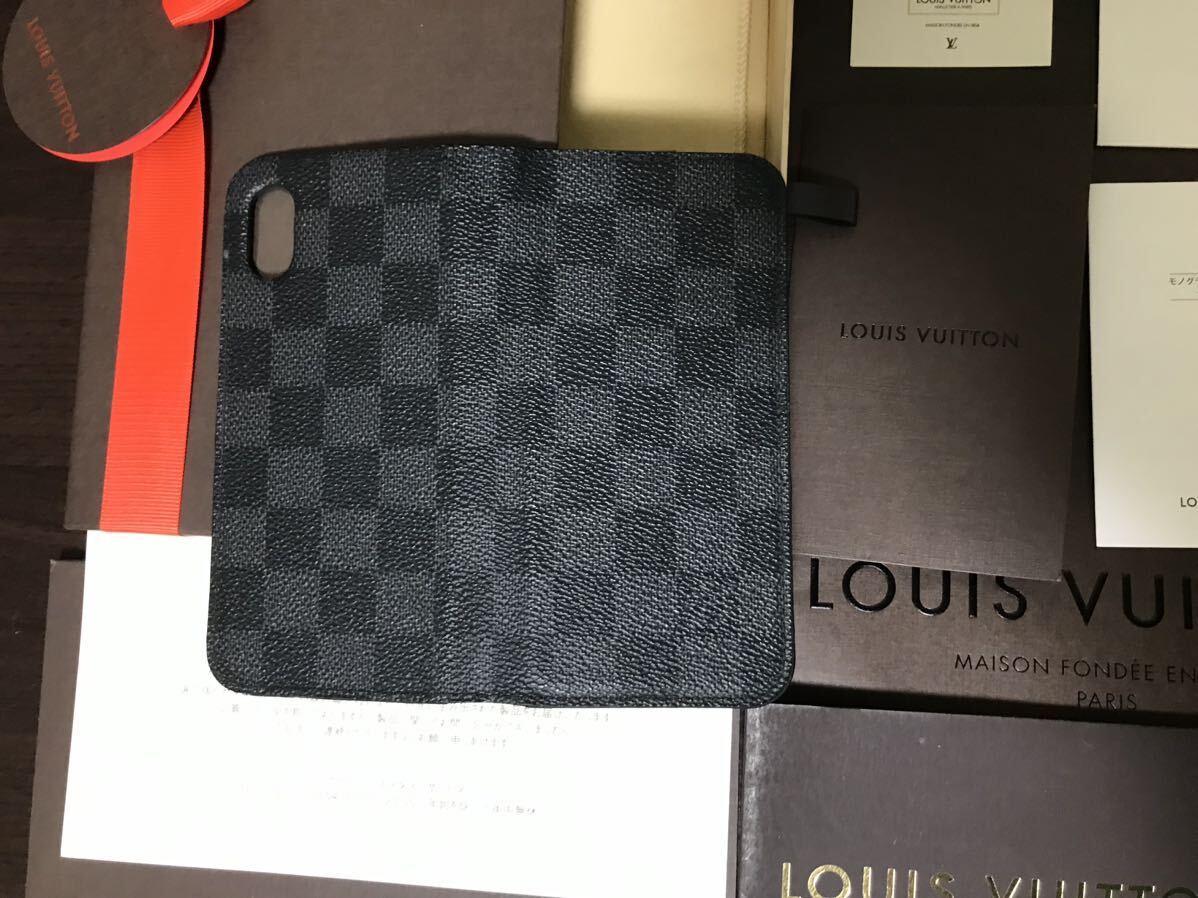  прекрасный товар! подлинный товар гарантия!LOUIS VUITTON Louis Vuitton Damier gla Fit Ferio iPhoneX.Xs кейс 