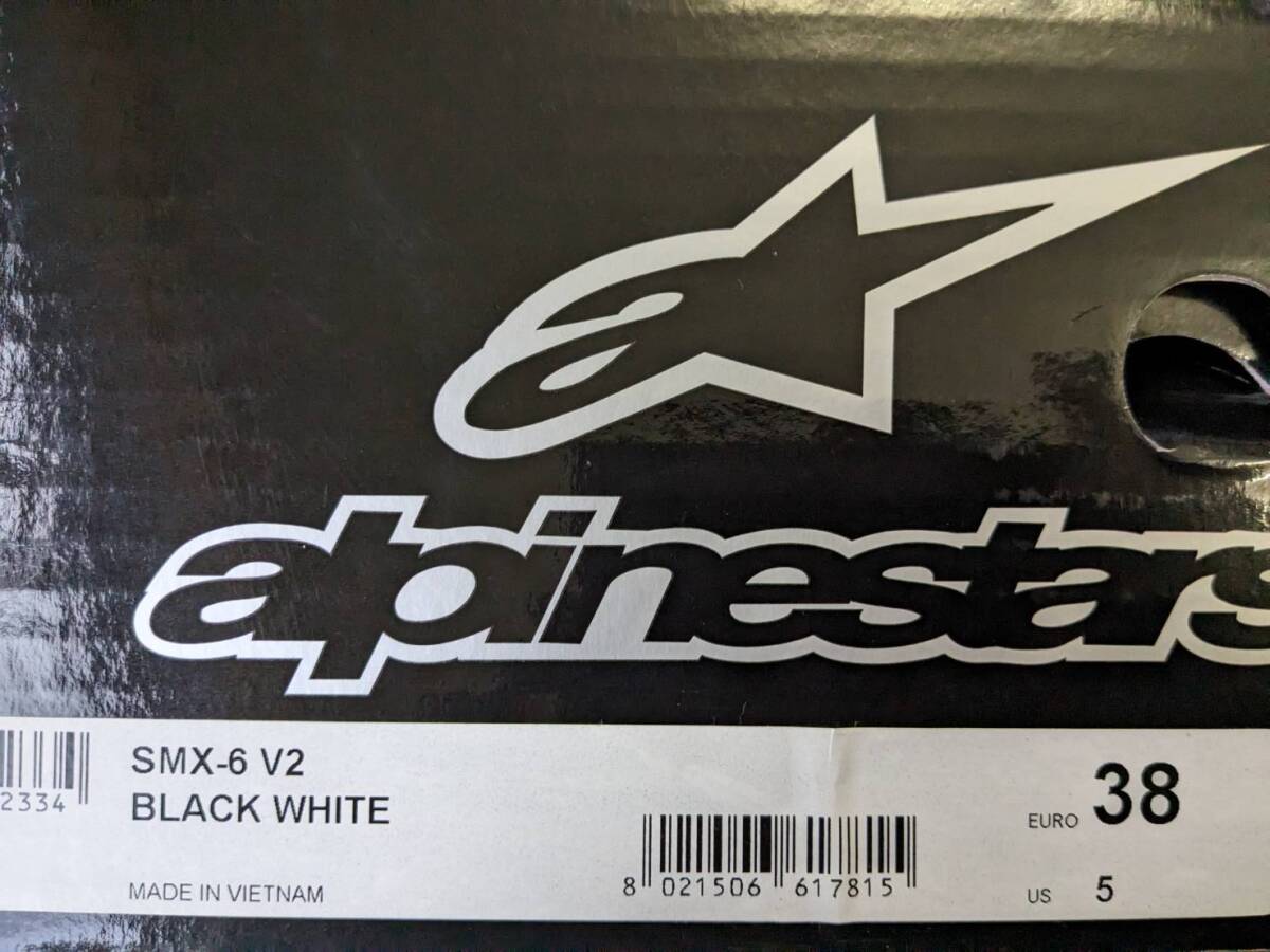 alpinestars　SMX-6　V2　レーシングブーツ　38　5　試着のみ　黒/白　アルパインスターズ　レディース_画像2