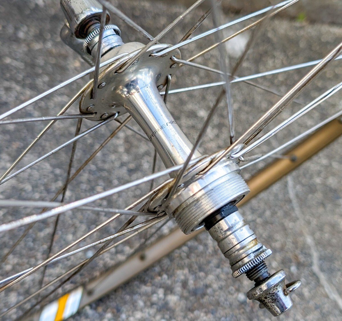 ★CAMPAGNOLO カンパニョーロ VICTORY strada 32H★SUNTOUR SUPERBE PRO サンツアー シュパーブプロ★手組みホイール チューブラー 中古★_画像4