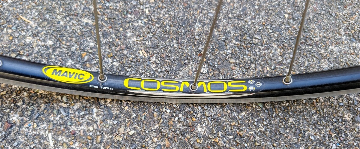 ★MAVIC COSMOS マビック コスモス 24H★SUNTOUR SUPERBE PRO サンツアー シュパーブプロ★手組みホイール クリンチャー フロント 中古★_画像3