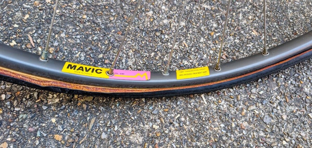 ★MAVIC マビック GL330 32H★SUNTOUR SUPERBE PRO サンツアー シュパーブプロ★手組みホイール 700C チューブラー リア 中古★_画像6