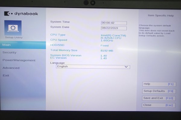 【ジャンク品/部品取り用 】ノートPC TOSHIBA dynabook G83/DN Core i5-8250U 1.60GHz メモリなし/SSDなし @N009_画像6