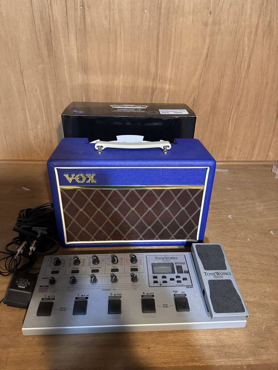 美品 限定色 青 ブルー VOX 10w ギターアンプ KORG ToneWorks AX1000G マルチエフェクター セット オマケ付き