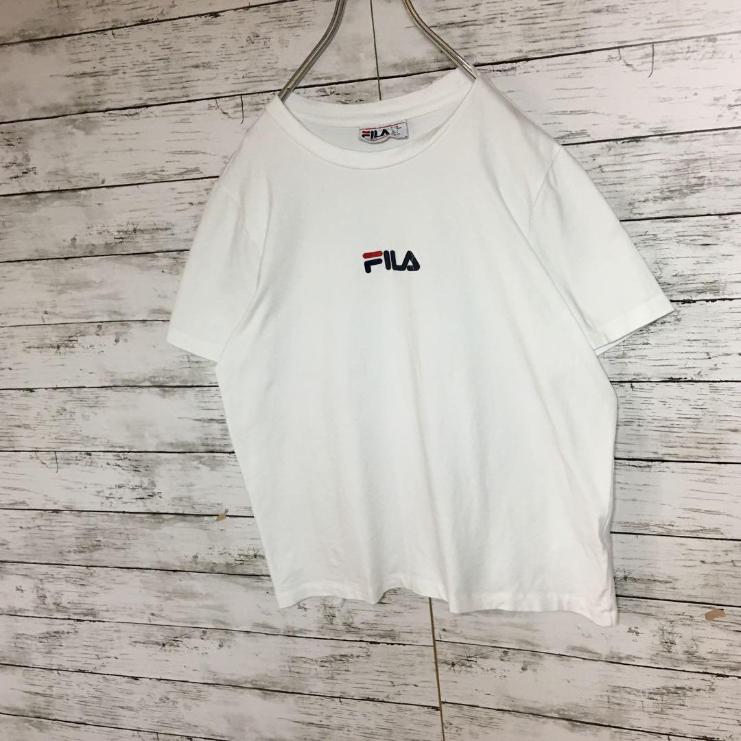 【美品人気デザイン】フィラ 半袖ロゴワッペンTシャツ 人気白Lサイズ K224の画像4