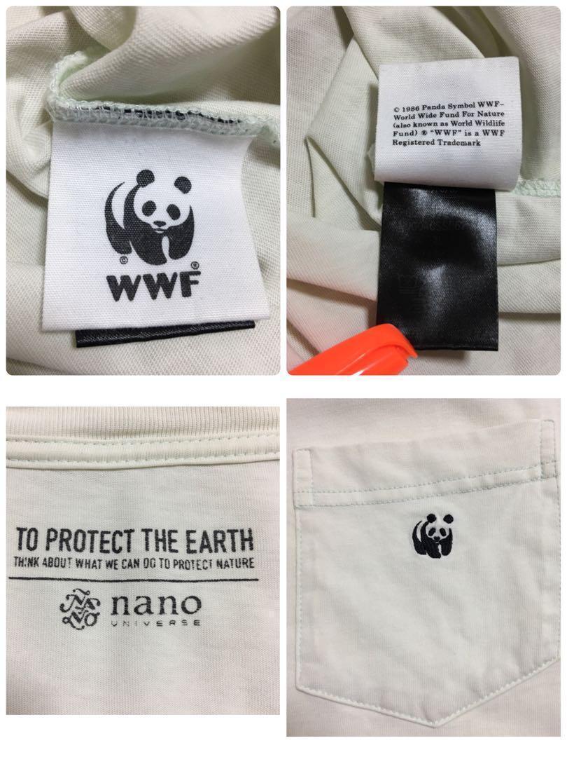 【人気定番】ナノユニバース　WWF刺繍ロゴ入りTシャツ ビッグサイズ　H399