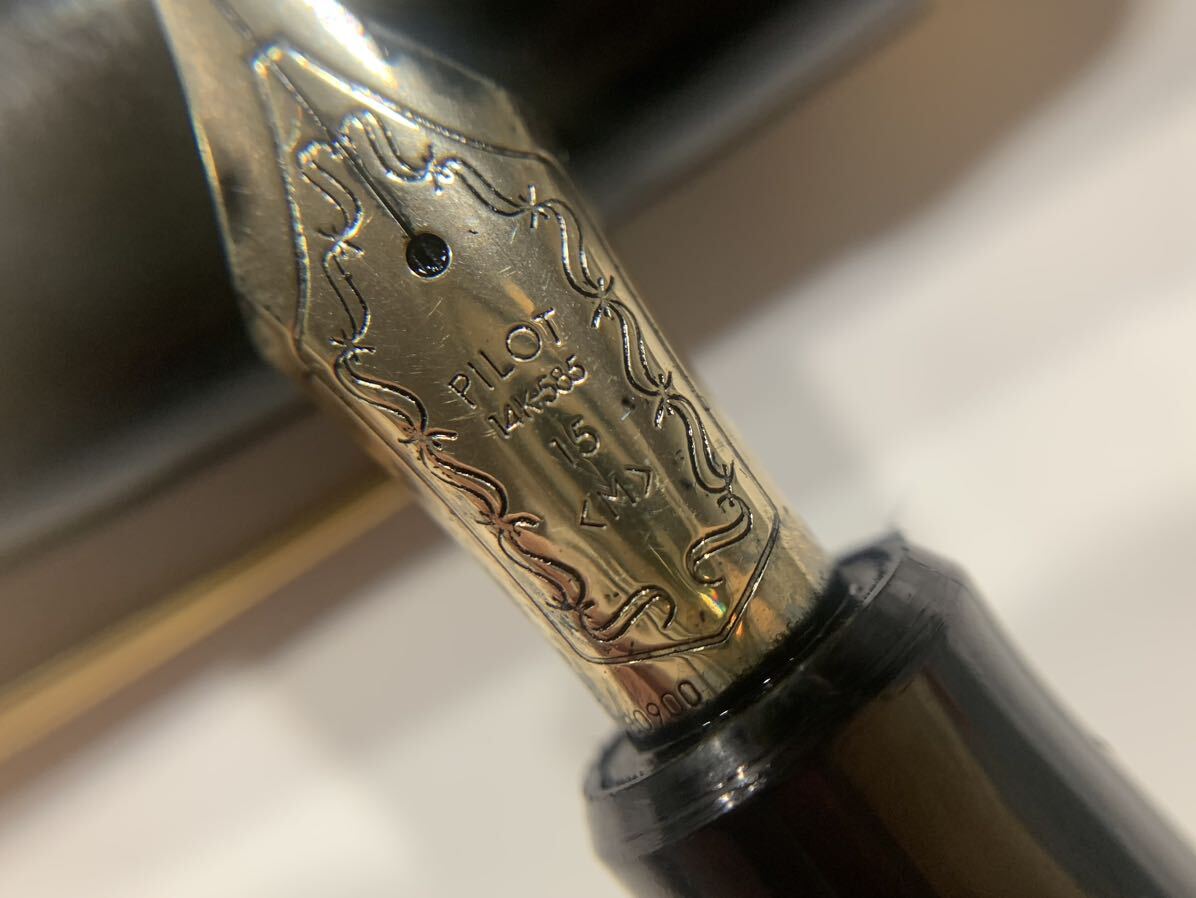 1円〜 PILOT CUSTOM 743 パイロット カスタム 万年筆 ペン先 14K 585 刻印有り 14金 キャップ上部修理跡有 筆記未確認 ジャンク品扱_画像2