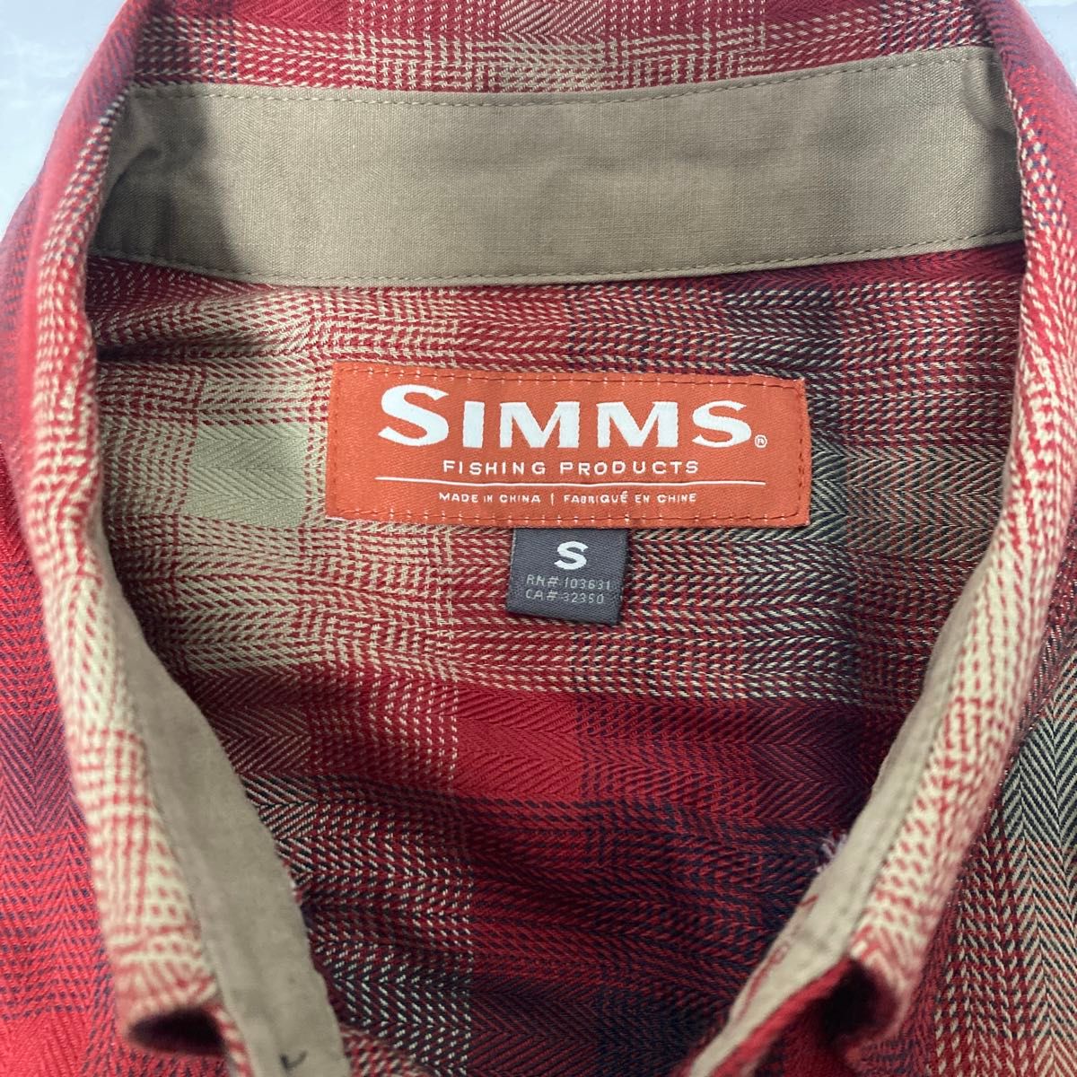 SIMMS ブラックフォードフランネルシャツ US-S ガーネット