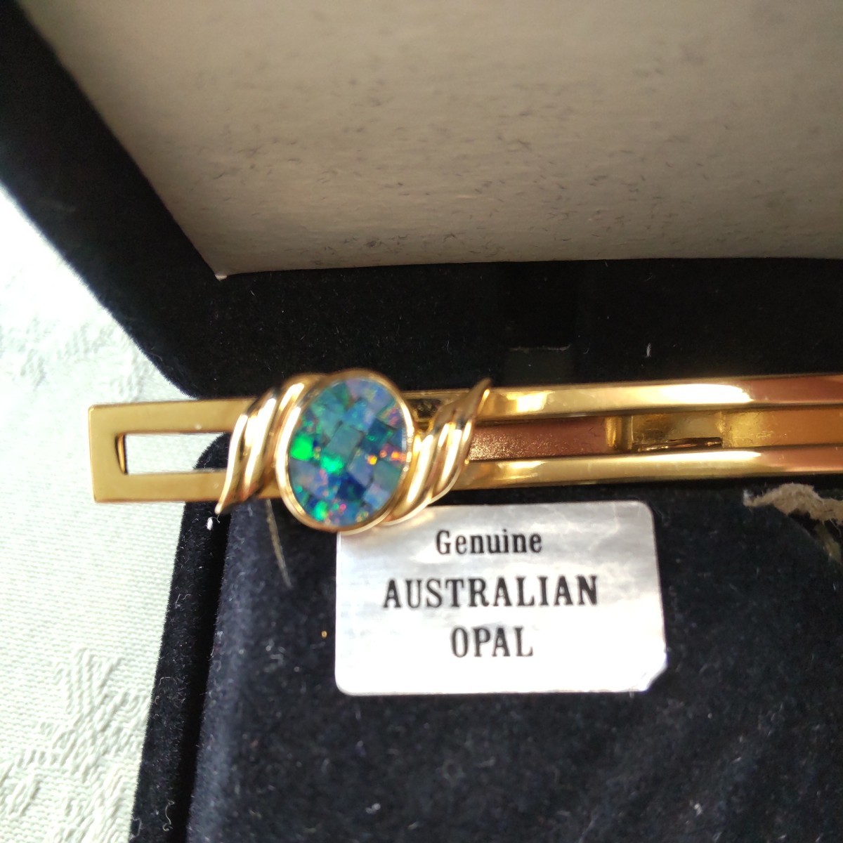 オーストラリアン　オパール　AUSTRALIAN OPAL タイピン　オーストラリア製　ネクタイピン　ケース付_画像2