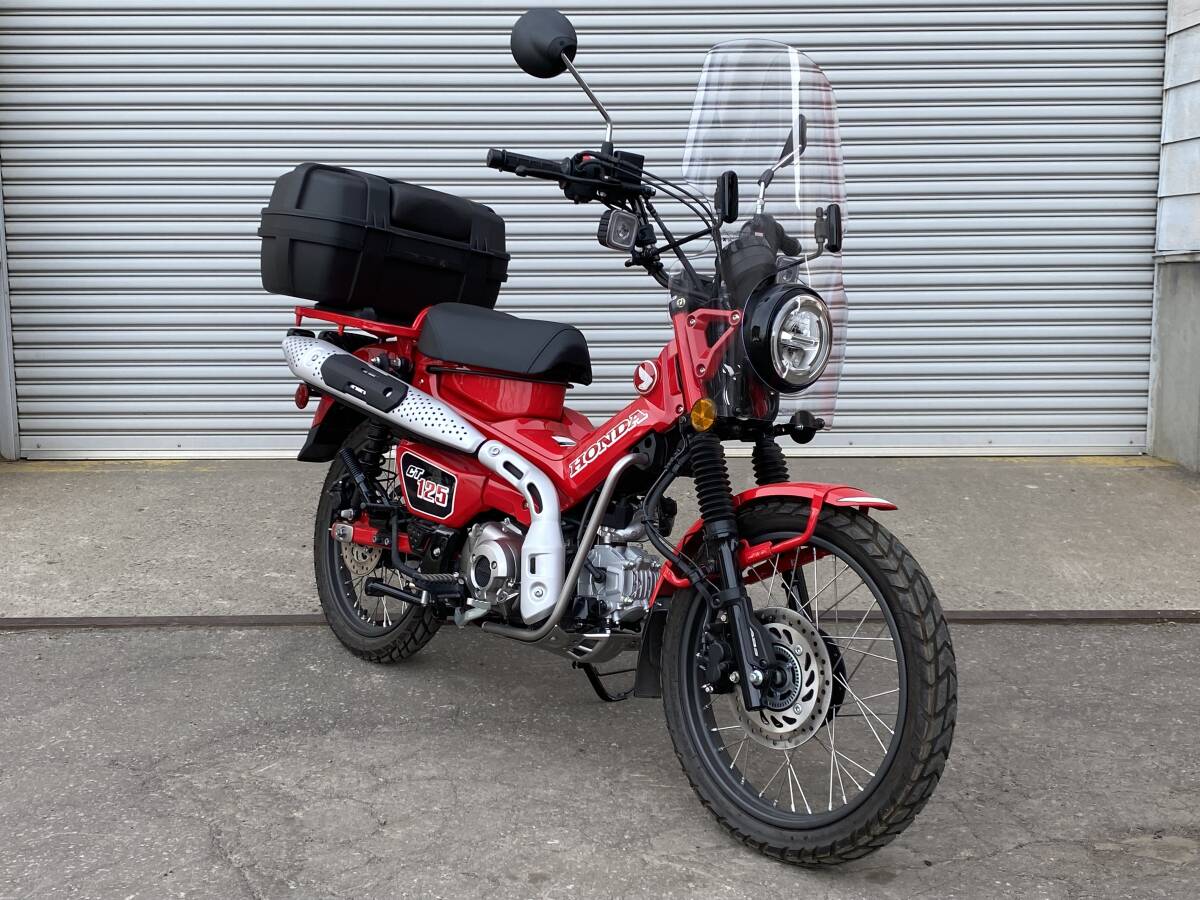 函館発☆最落なし!【ホンダ☆バイク】HONDA☆ハンターカブ CT125 JA55 始動OK 社外ウィンドシールド リアボックス ※直接引き取りのみの画像2