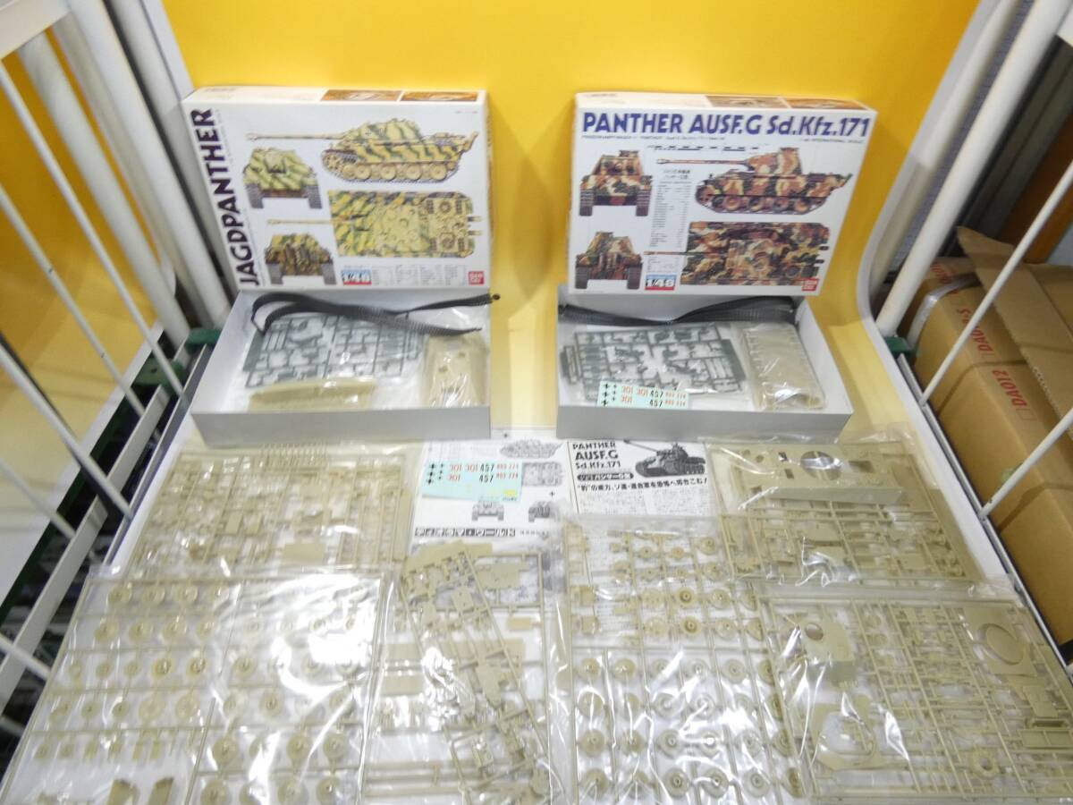 【ジャンク扱い】バンダイ 戦車1/48 タイガー ヤクト・パンサー エレファント等　9点まとめて 未組立 １円スタート【プラモデル】J5 S767_画像2